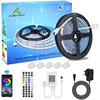 ALED LIGHT Tiras LED 5050 RGB 5m de Longitud 150 LED Multicolor Control Remoto de 44 Botones y Fuente de Alimentación